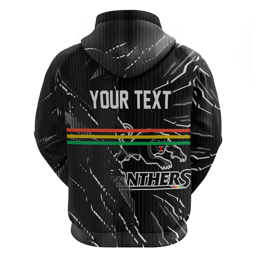 Personalized Penrith Panthers Zip Hoodie Dynamic Lightning Mascot Rugby Australia