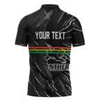 Personalized Penrith Panthers Zipper Polo Shirt Dynamic Lightning Mascot Rugby Australia