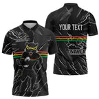 Personalized Penrith Panthers Zipper Polo Shirt Dynamic Lightning Mascot Rugby Australia