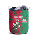 Personalized South Sydney Rabbitohs Laundry Basket Dynamic Lightning Mascot Rugby Australia