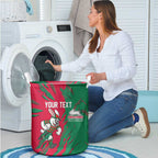 Personalized South Sydney Rabbitohs Laundry Basket Dynamic Lightning Mascot Rugby Australia