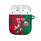 Personalized South Sydney Rabbitohs AirPods Case Dynamic Lightning Mascot Rugby Australia