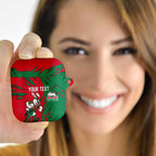 Personalized South Sydney Rabbitohs AirPods Case Dynamic Lightning Mascot Rugby Australia