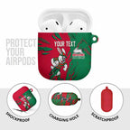 Personalized South Sydney Rabbitohs AirPods Case Dynamic Lightning Mascot Rugby Australia
