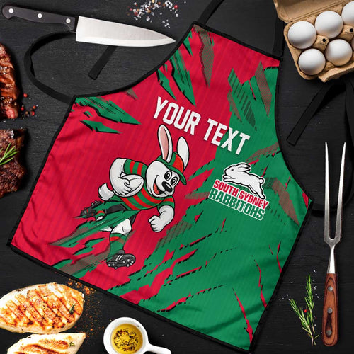 Personalized South Sydney Rabbitohs Apron Dynamic Lightning Mascot Rugby Australia