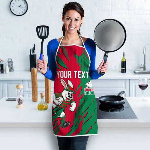Personalized South Sydney Rabbitohs Apron Dynamic Lightning Mascot Rugby Australia