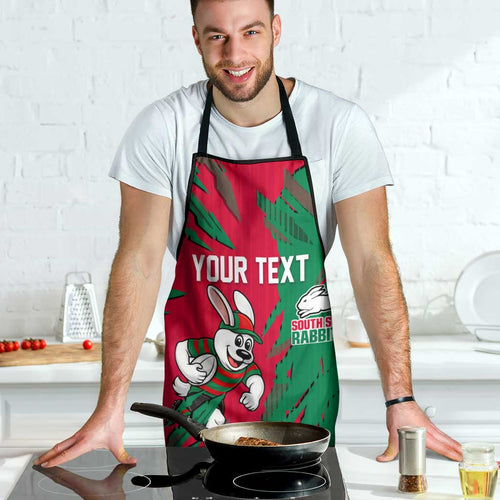 Personalized South Sydney Rabbitohs Apron Dynamic Lightning Mascot Rugby Australia