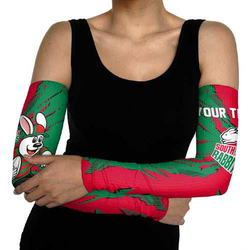 Personalized South Sydney Rabbitohs Arm Sleeves Dynamic Lightning Mascot Rugby Australia