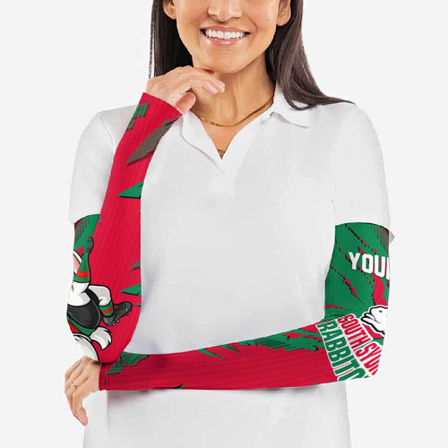 Personalized South Sydney Rabbitohs Arm Sleeves Dynamic Lightning Mascot Rugby Australia