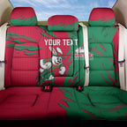 Personalized South Sydney Rabbitohs Back Car Seat Cover Dynamic Lightning Mascot Rugby Australia