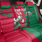 Personalized South Sydney Rabbitohs Back Car Seat Cover Dynamic Lightning Mascot Rugby Australia