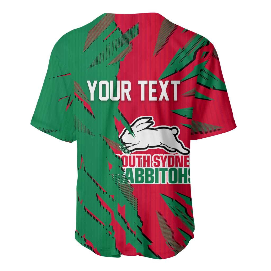 Personalized South Sydney Rabbitohs Baseball Jersey Dynamic Lightning Mascot Rugby Australia