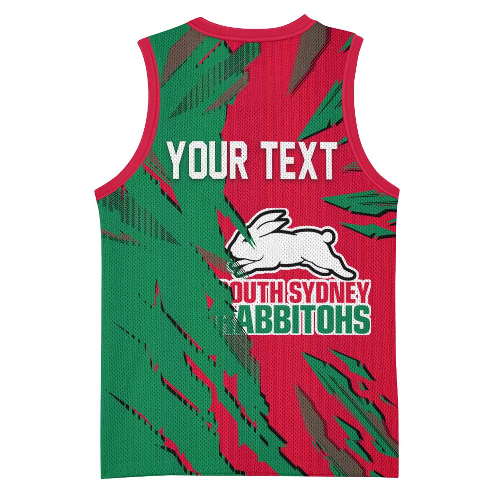 Personalized South Sydney Rabbitohs Basketball Jersey Dynamic Lightning Mascot Rugby Australia