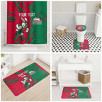 Personalized South Sydney Rabbitohs Bathroom Set Dynamic Lightning Mascot Rugby Australia