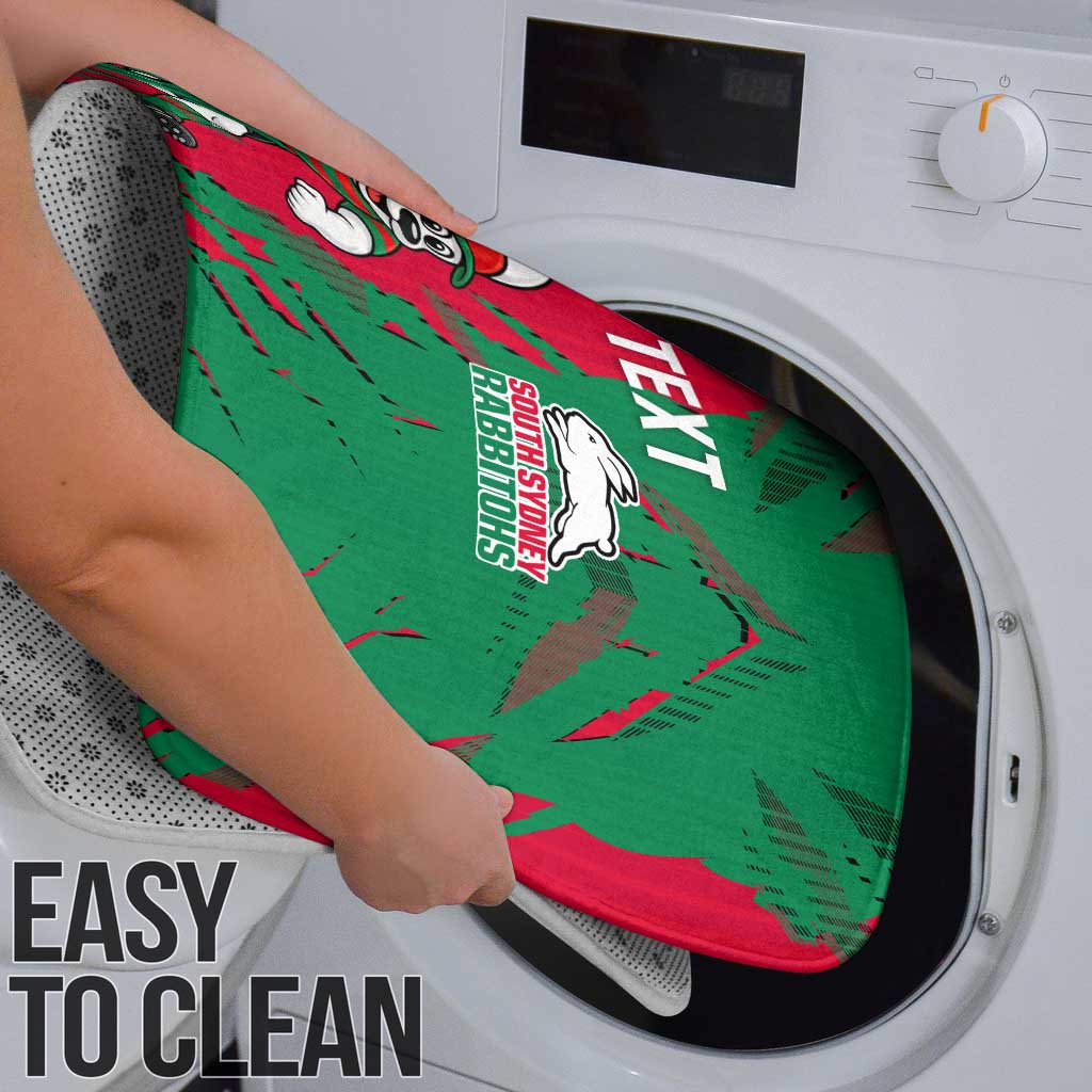 Personalized South Sydney Rabbitohs Bathroom Set Dynamic Lightning Mascot Rugby Australia