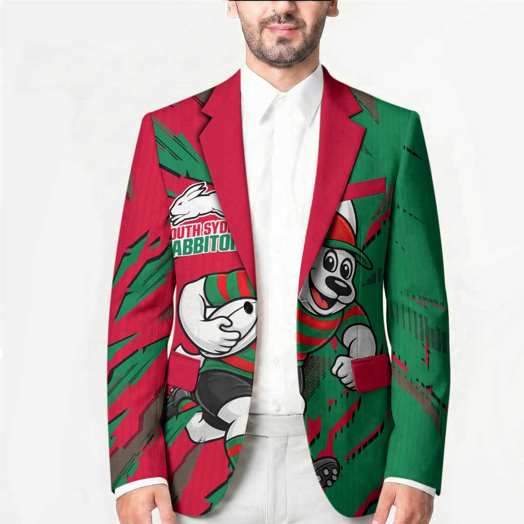 Personalized South Sydney Rabbitohs Blazer Dynamic Lightning Mascot Rugby Australia
