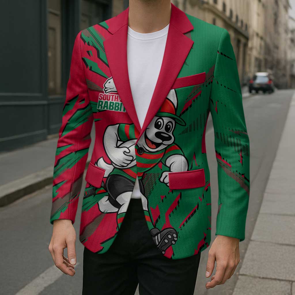 Personalized South Sydney Rabbitohs Blazer Dynamic Lightning Mascot Rugby Australia