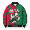 Personalized South Sydney Rabbitohs Bomber Puffer Jacket Dynamic Lightning Mascot Rugby Australia