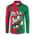 Personalized South Sydney Rabbitohs Button Sweatshirt Dynamic Lightning Mascot Rugby Australia