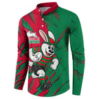 Personalized South Sydney Rabbitohs Button Sweatshirt Dynamic Lightning Mascot Rugby Australia