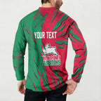 Personalized South Sydney Rabbitohs Button Sweatshirt Dynamic Lightning Mascot Rugby Australia