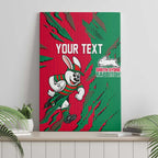 Personalized South Sydney Rabbitohs Canvas Wall Art Dynamic Lightning Mascot Rugby Australia