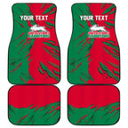 Personalized South Sydney Rabbitohs Car Mats Dynamic Lightning Mascot Rugby Australia