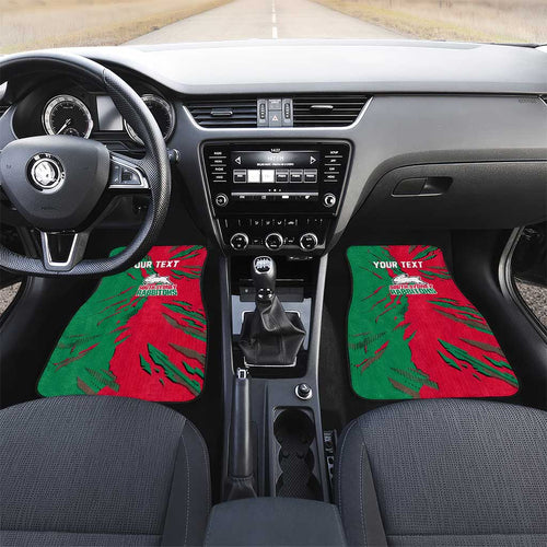 Personalized South Sydney Rabbitohs Car Mats Dynamic Lightning Mascot Rugby Australia