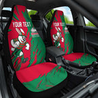 Personalized South Sydney Rabbitohs Car Seat Cover Dynamic Lightning Mascot Rugby Australia
