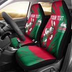 Personalized South Sydney Rabbitohs Car Seat Cover Dynamic Lightning Mascot Rugby Australia