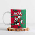 Personalized South Sydney Rabbitohs Ceramic Mug Dynamic Lightning Mascot Rugby Australia