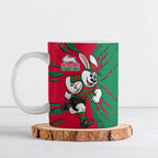Personalized South Sydney Rabbitohs Ceramic Mug Dynamic Lightning Mascot Rugby Australia