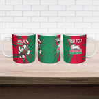 Personalized South Sydney Rabbitohs Ceramic Mug Dynamic Lightning Mascot Rugby Australia
