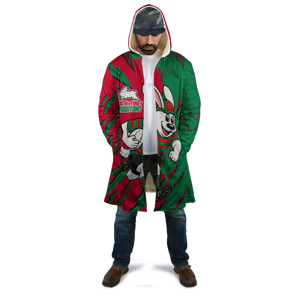 Personalized South Sydney Rabbitohs Cloak Dynamic Lightning Mascot Rugby Australia