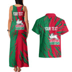 Personalized South Sydney Rabbitohs Couples Matching Tank Maxi Dress and Hawaiian Shirt Dynamic Lightning Mascot Rugby Australia