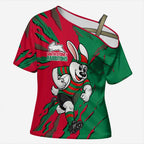 Personalized South Sydney Rabbitohs Cross Shoulder Shirt Dynamic Lightning Mascot Rugby Australia