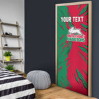 Personalized South Sydney Rabbitohs Door Cover Dynamic Lightning Mascot Rugby Australia