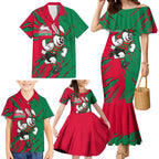 Personalized South Sydney Rabbitohs Family Matching Mermaid Dress and Hawaiian Shirt Dynamic Lightning Mascot Rugby Australia