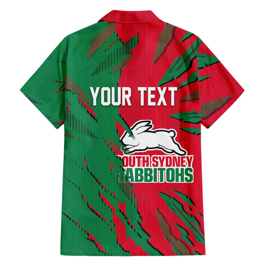Personalized South Sydney Rabbitohs Family Matching Puletasi and Hawaiian Shirt Dynamic Lightning Mascot Rugby Australia