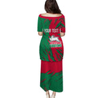 Personalized South Sydney Rabbitohs Family Matching Puletasi and Hawaiian Shirt Dynamic Lightning Mascot Rugby Australia