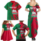 Personalized South Sydney Rabbitohs Family Matching Summer Maxi Dress and Hawaiian Shirt Dynamic Lightning Mascot Rugby Australia