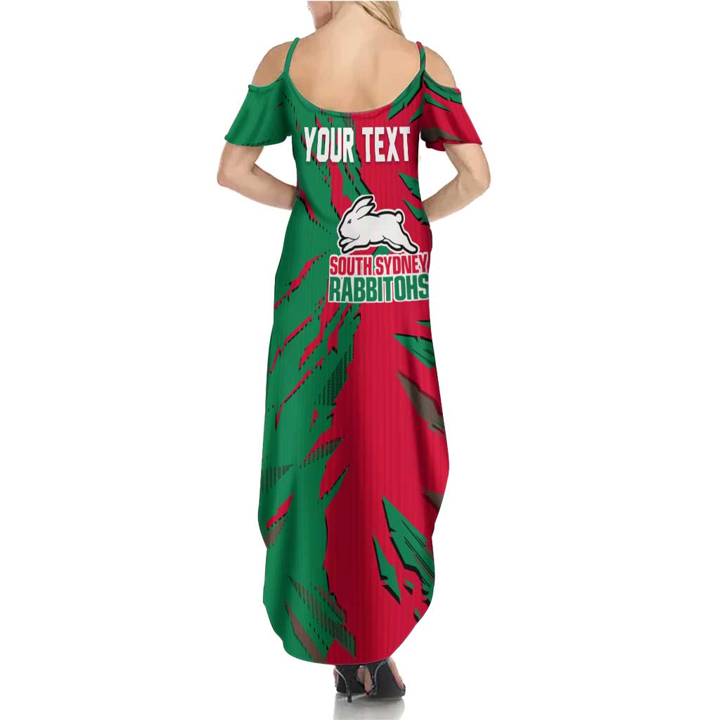 Personalized South Sydney Rabbitohs Family Matching Summer Maxi Dress and Hawaiian Shirt Dynamic Lightning Mascot Rugby Australia