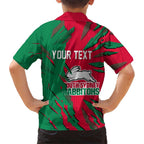 Personalized South Sydney Rabbitohs Family Matching Tank Maxi Dress and Hawaiian Shirt Dynamic Lightning Mascot Rugby Australia