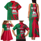 Personalized South Sydney Rabbitohs Family Matching Tank Maxi Dress and Hawaiian Shirt Dynamic Lightning Mascot Rugby Australia