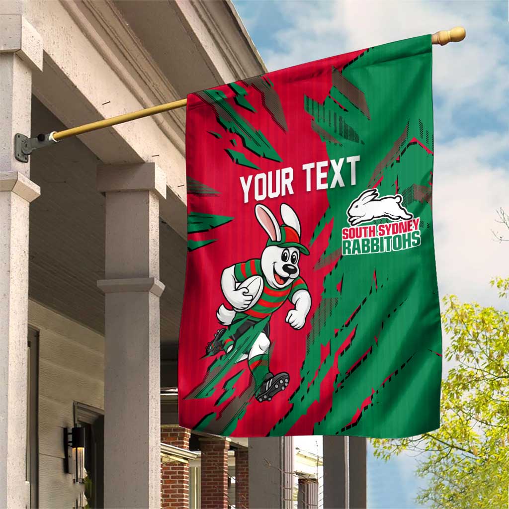 Personalized South Sydney Rabbitohs Garden Flag Dynamic Lightning Mascot Rugby Australia