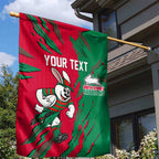 Personalized South Sydney Rabbitohs Garden Flag Dynamic Lightning Mascot Rugby Australia