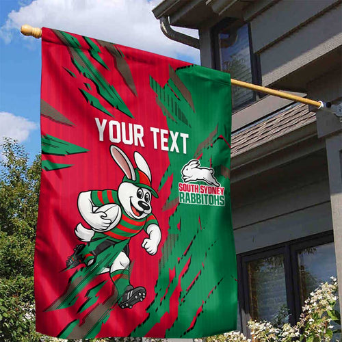 Personalized South Sydney Rabbitohs Garden Flag Dynamic Lightning Mascot Rugby Australia