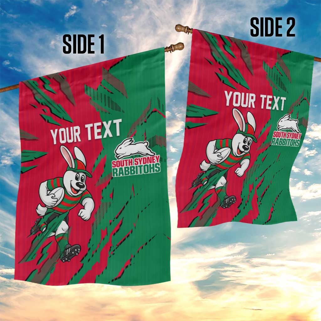 Personalized South Sydney Rabbitohs Garden Flag Dynamic Lightning Mascot Rugby Australia