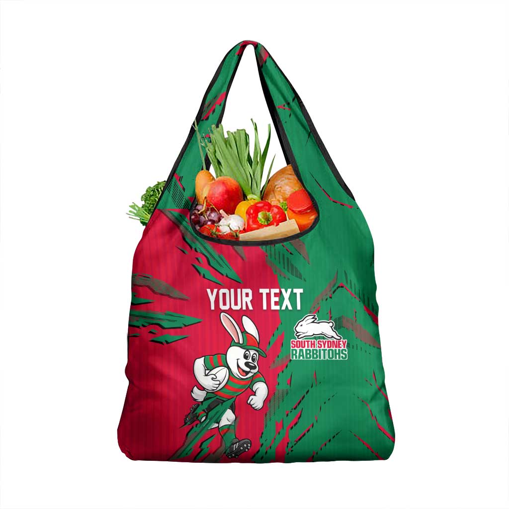 Personalized South Sydney Rabbitohs Grocery Bag Dynamic Lightning Mascot Rugby Australia
