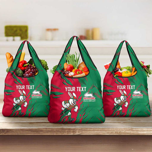 Personalized South Sydney Rabbitohs Grocery Bag Dynamic Lightning Mascot Rugby Australia